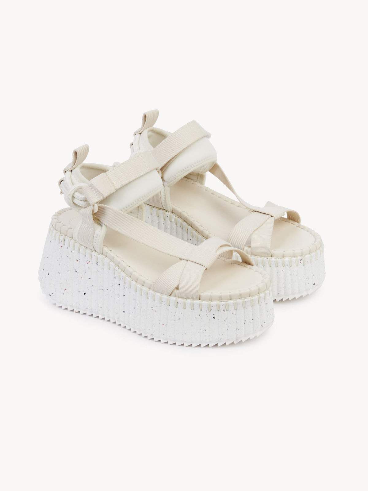 OK PORTE_Sandales compensées Nama 80 - Pearly Grey