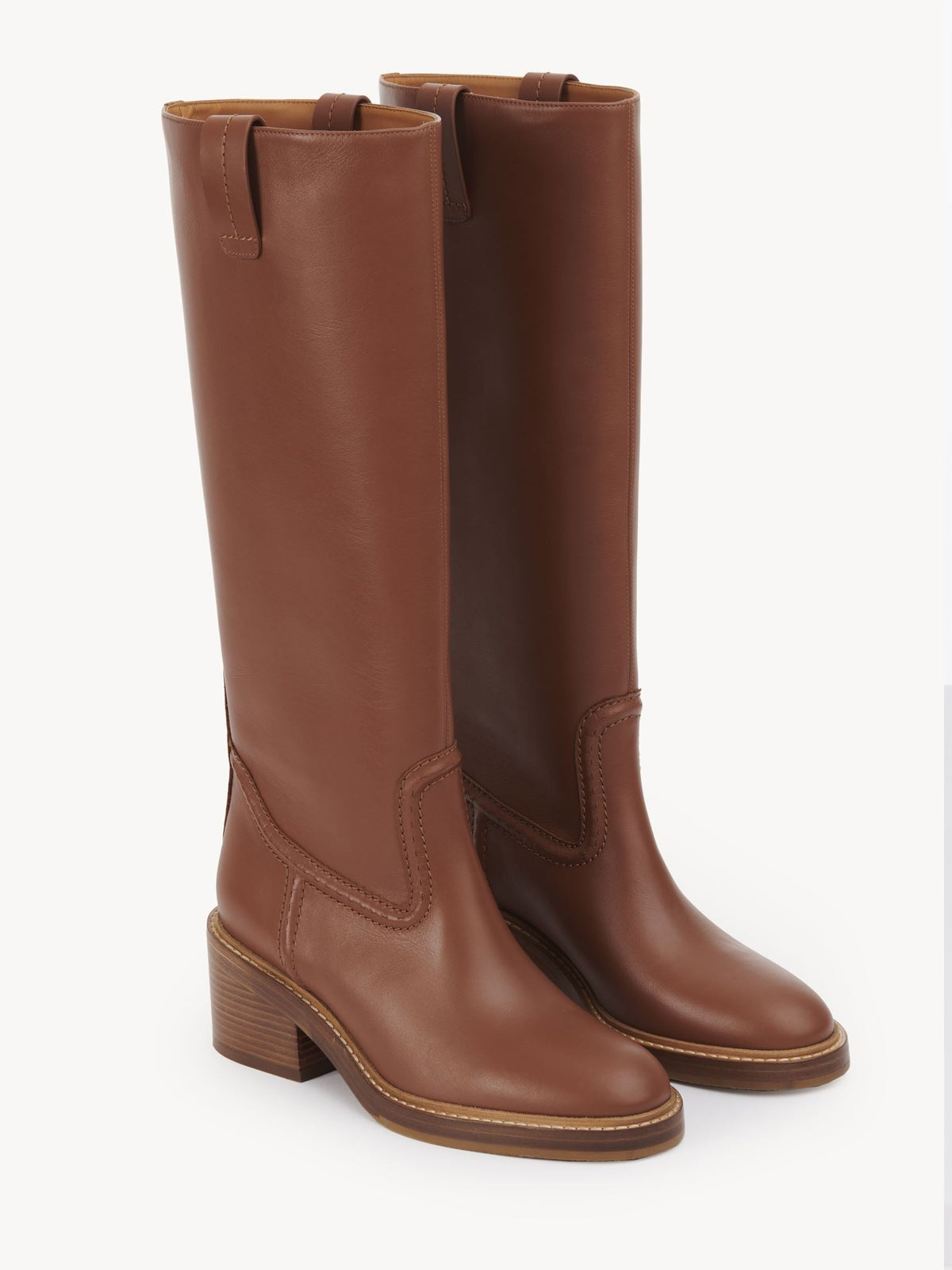 OK PORTE_Bottes Mallo 60 en cuir - Caramello
