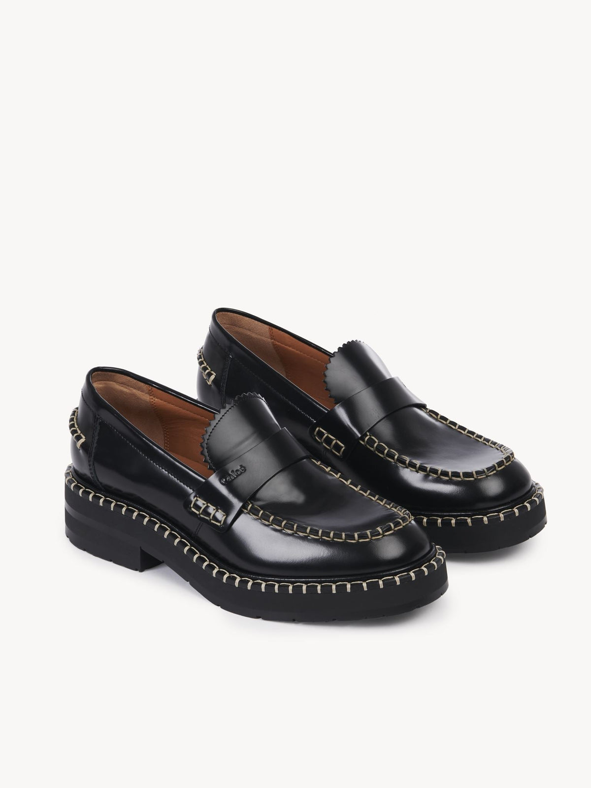OK PORTE_Mocassins Noua en cuir - Black