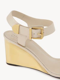 NO PORTE_Sandales compensées Rebecca 70 en cuir - Pearl Beige