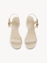 NO PORTE_Sandales compensées Rebecca 70 en cuir - Pearl Beige