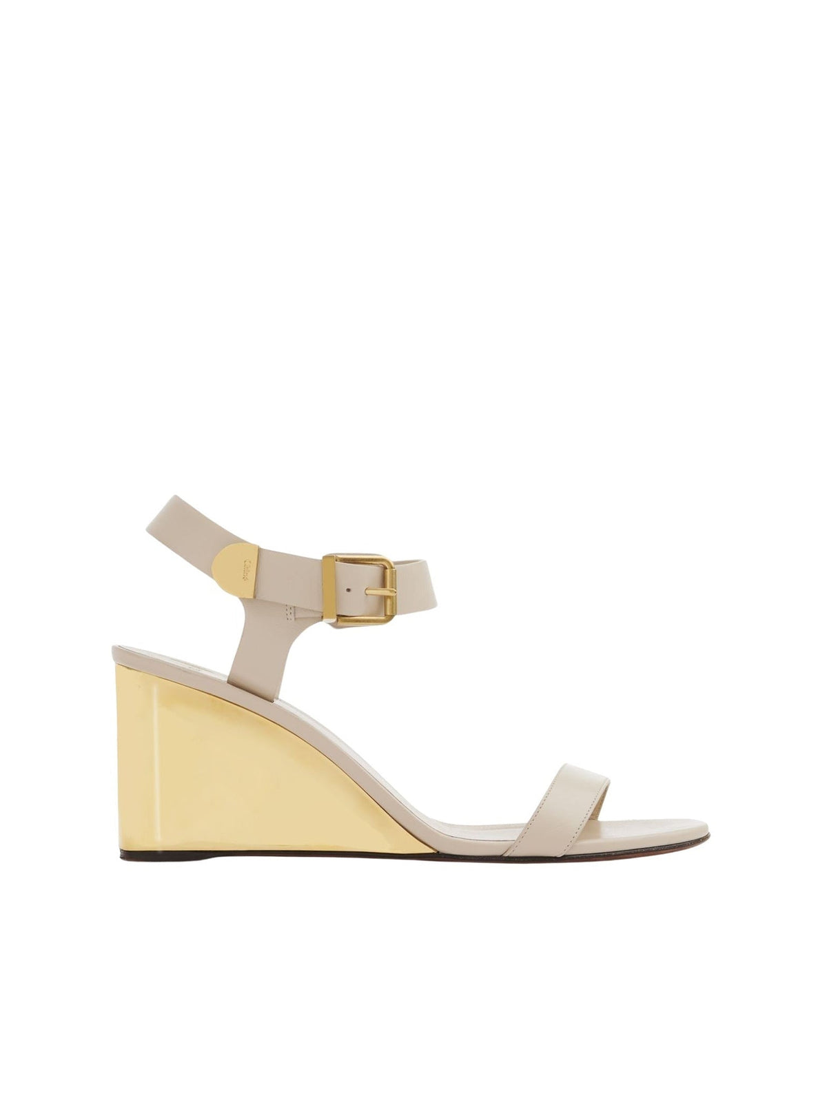 NO PORTE_Sandales compensées Rebecca 70 en cuir - Pearl Beige
