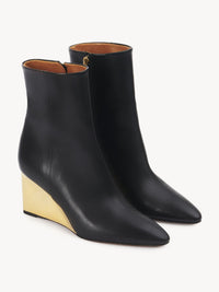 OK PORTE_Bottines compensées Rebecca 75 en cuir - Black