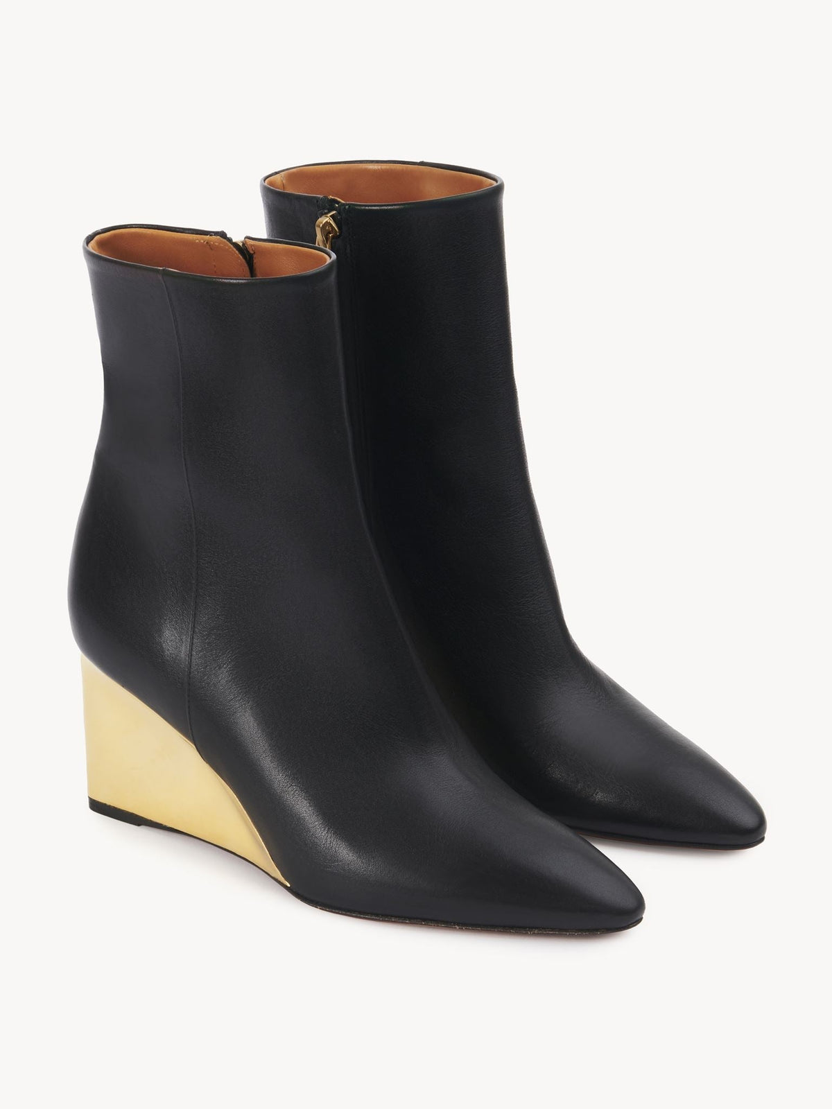 OK PORTE_Bottines compensées Rebecca 75 en cuir - Black