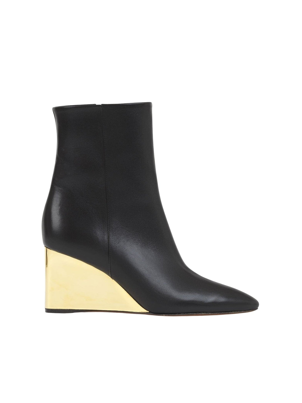 OK PORTE_Bottines compensées Rebecca 75 en cuir - Black