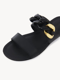 NO PORTE_Mules plates 50 Monyca en cuir - Black