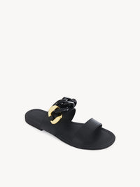 NO PORTE_Mules plates 50 Monyca en cuir - Black