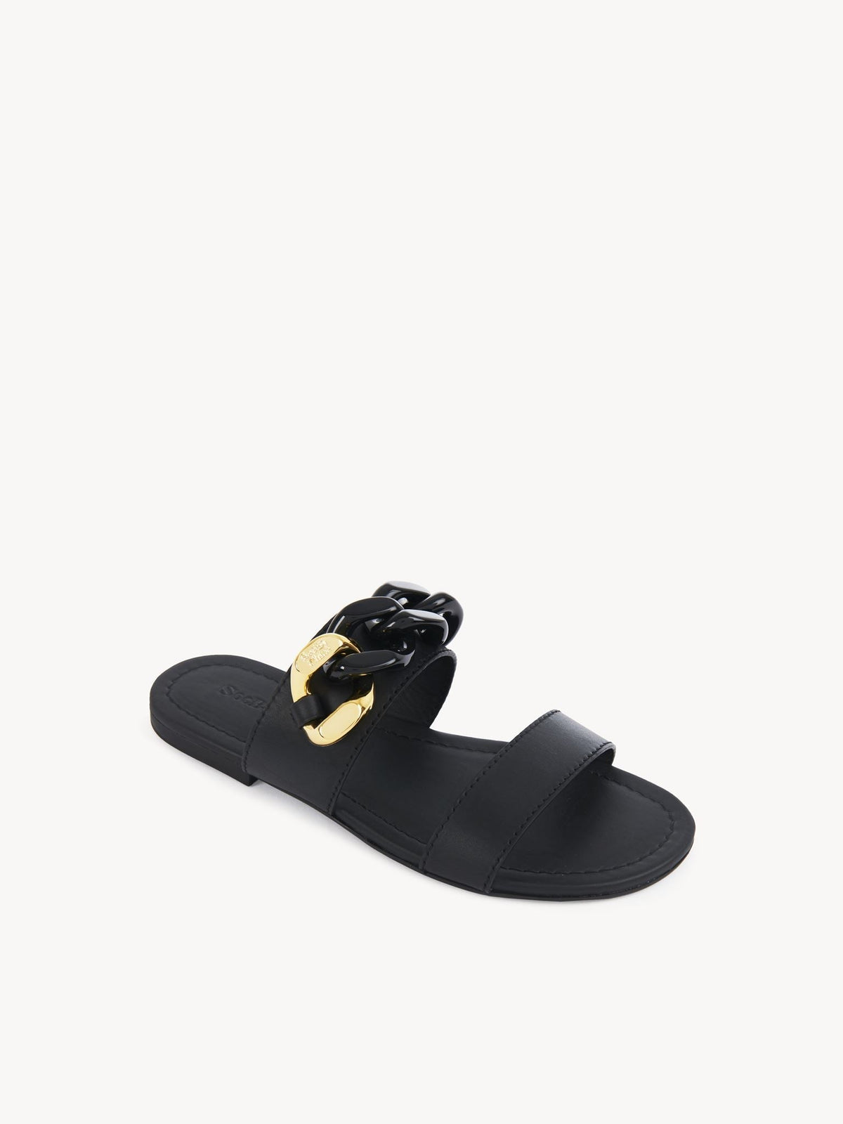NO PORTE_Mules plates 50 Monyca en cuir - Black