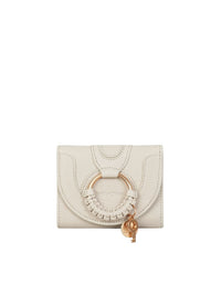 OK PORTE_Portefeuille à trois volets Hana en cuir - Cement Beige