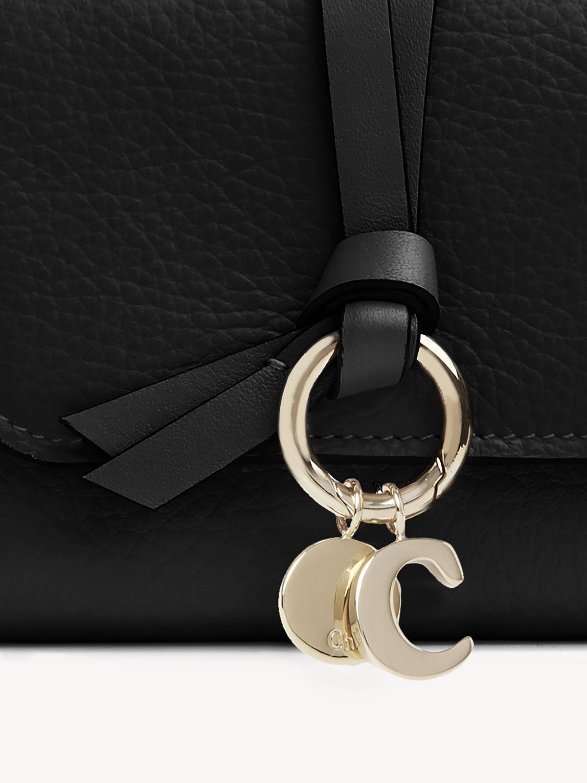 NO PORTE_Portefeuille compact à trois volets Alphabet en cuir - Black Beauty