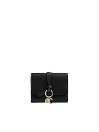 NO PORTE_Portefeuille compact à trois volets Alphabet en cuir - Black Beauty
