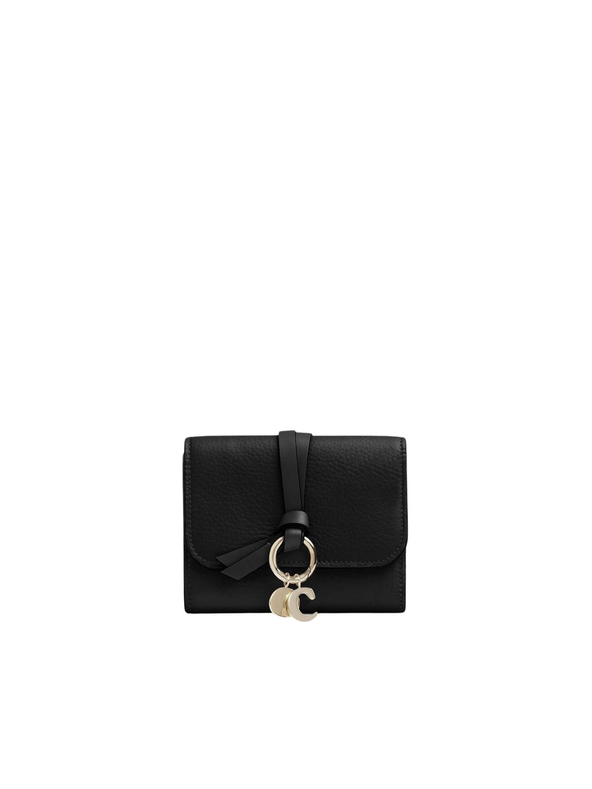 NO PORTE_Portefeuille compact à trois volets Alphabet en cuir - Black Beauty
