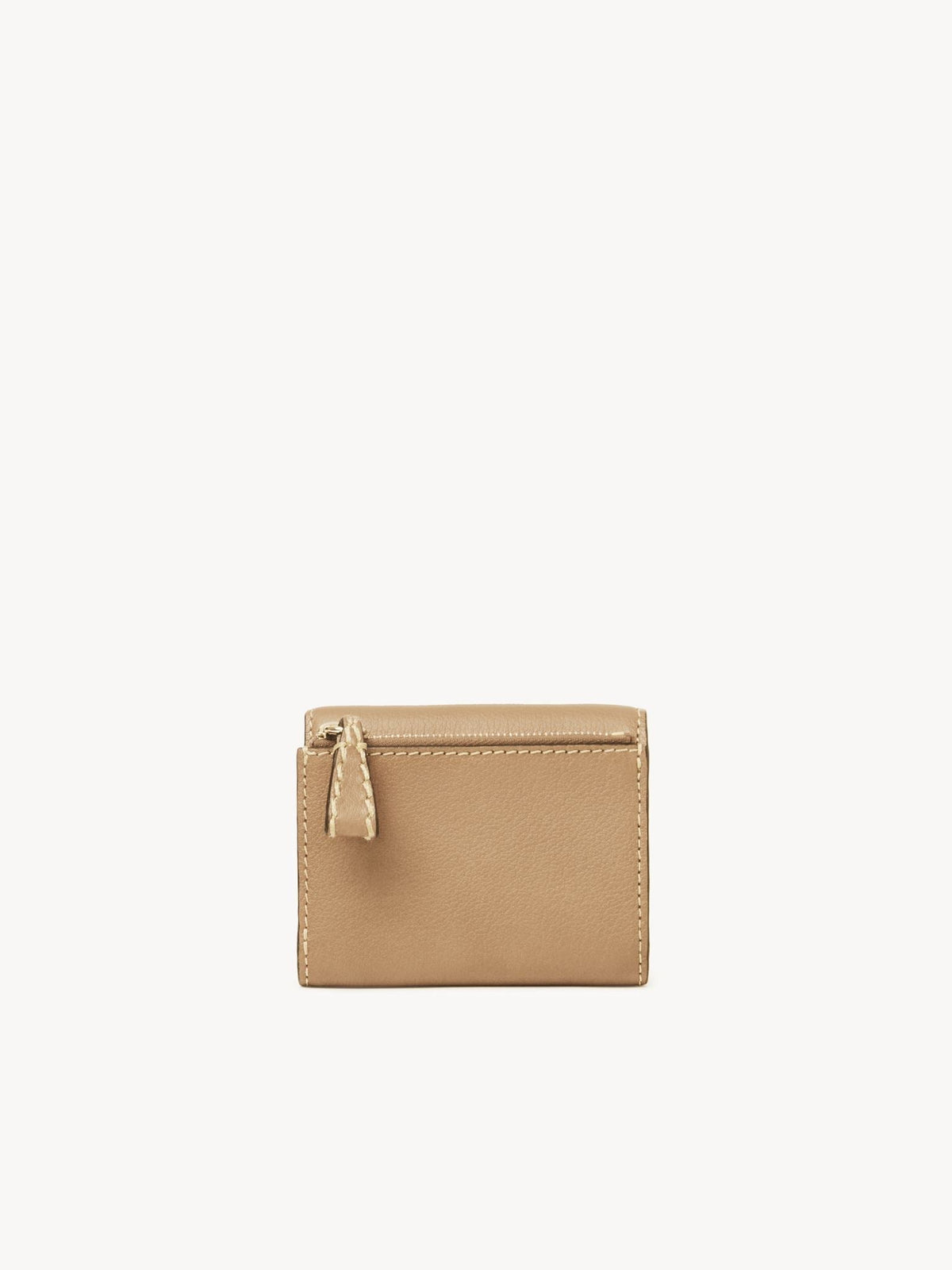 NO PORTE_Portefeuille compact à trois volets Edith en cuir - Soft Tan