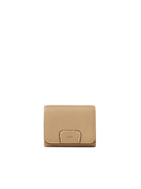 NO PORTE_Portefeuille compact à trois volets Edith en cuir - Soft Tan