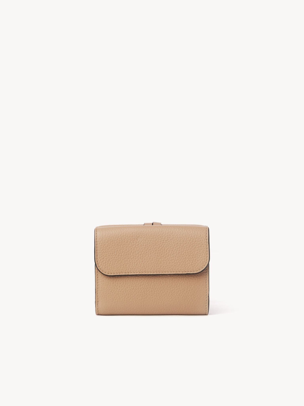 NO PORTE_Portefeuille compact à trois volets Alphabet en cuir - Light Tan