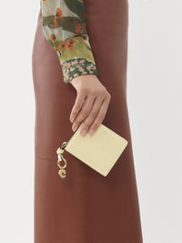 OK PORTE_Portefeuille compact zippé Alphabet en cuir - Cashmere Grey