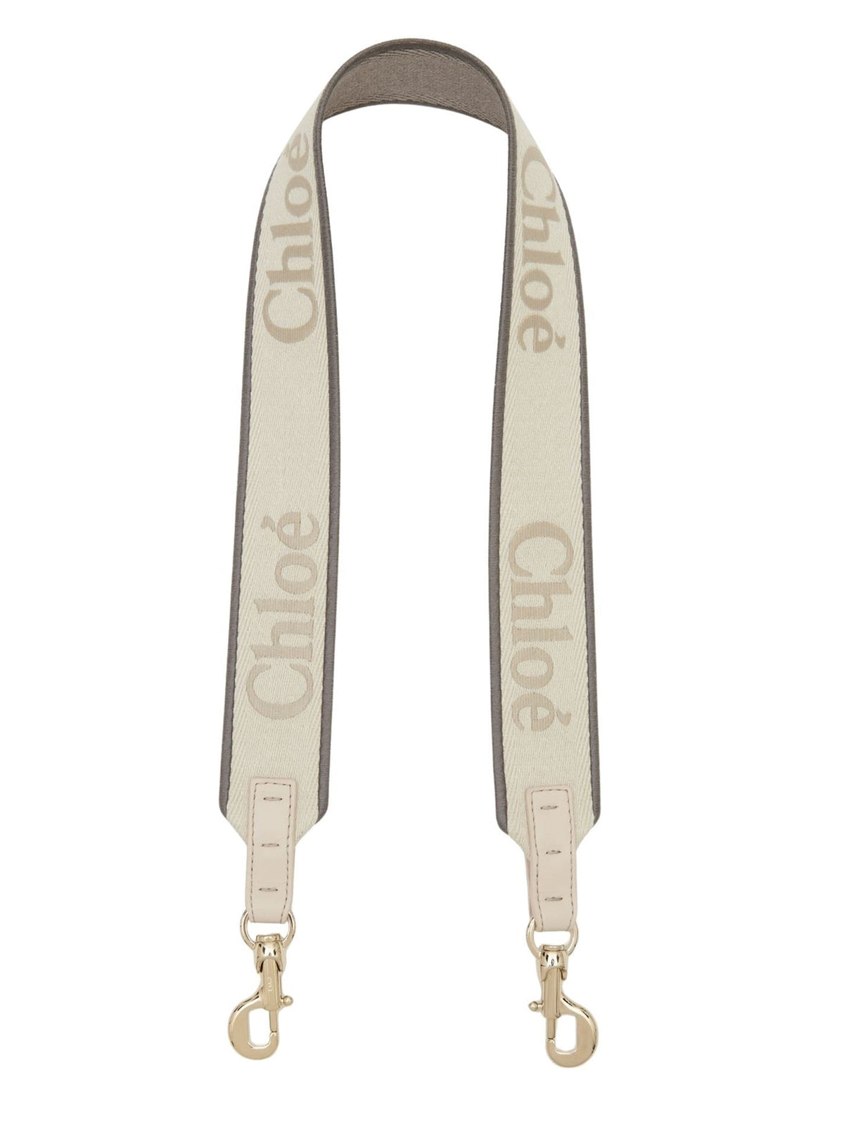 NO PORTE_Bandoulière brodée avec logo en lin - Wild Grey