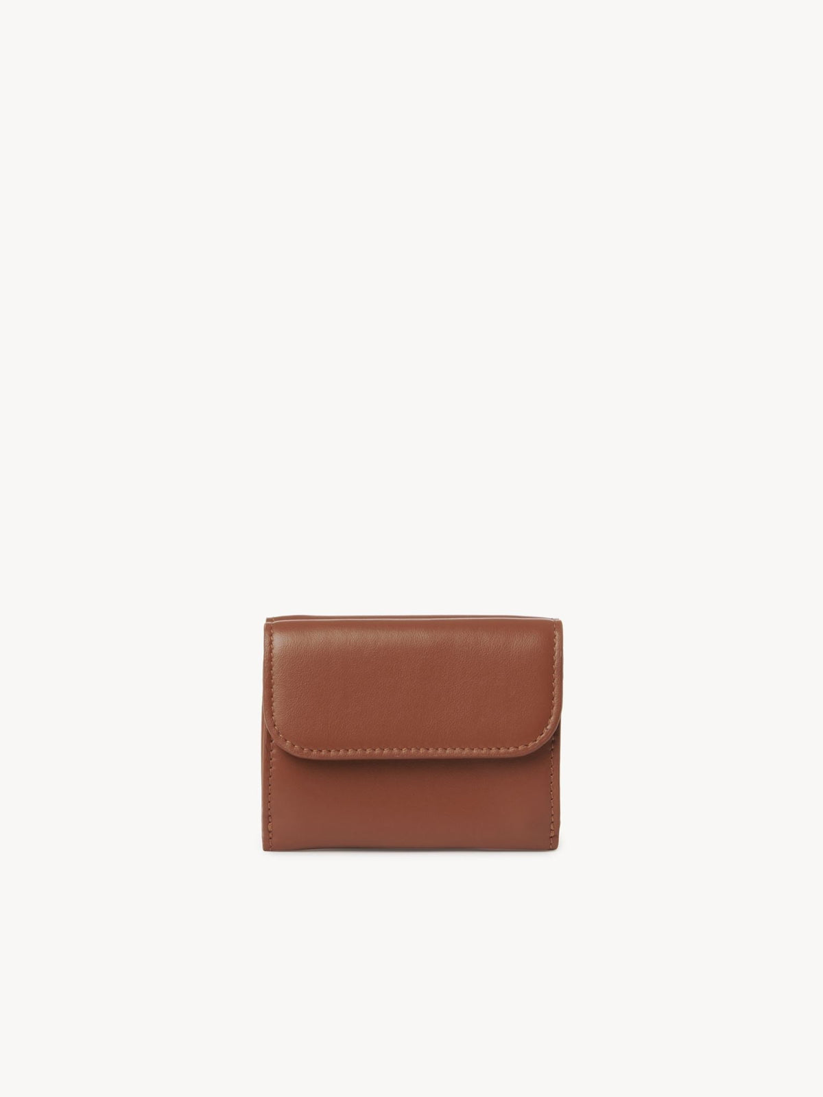 NO PORTE_Mini portefeuille à trois volets Chloé Sense en cuir - Caramel