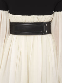 OK PORTE_Ceinture Corset en cuir - Black
