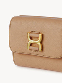 NO PORTE_Petit portefeuille à trois volets Marcie en cuir - Light Tan