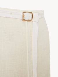 OK PORTE_Jupe longue ceinturée en laine - Eden White