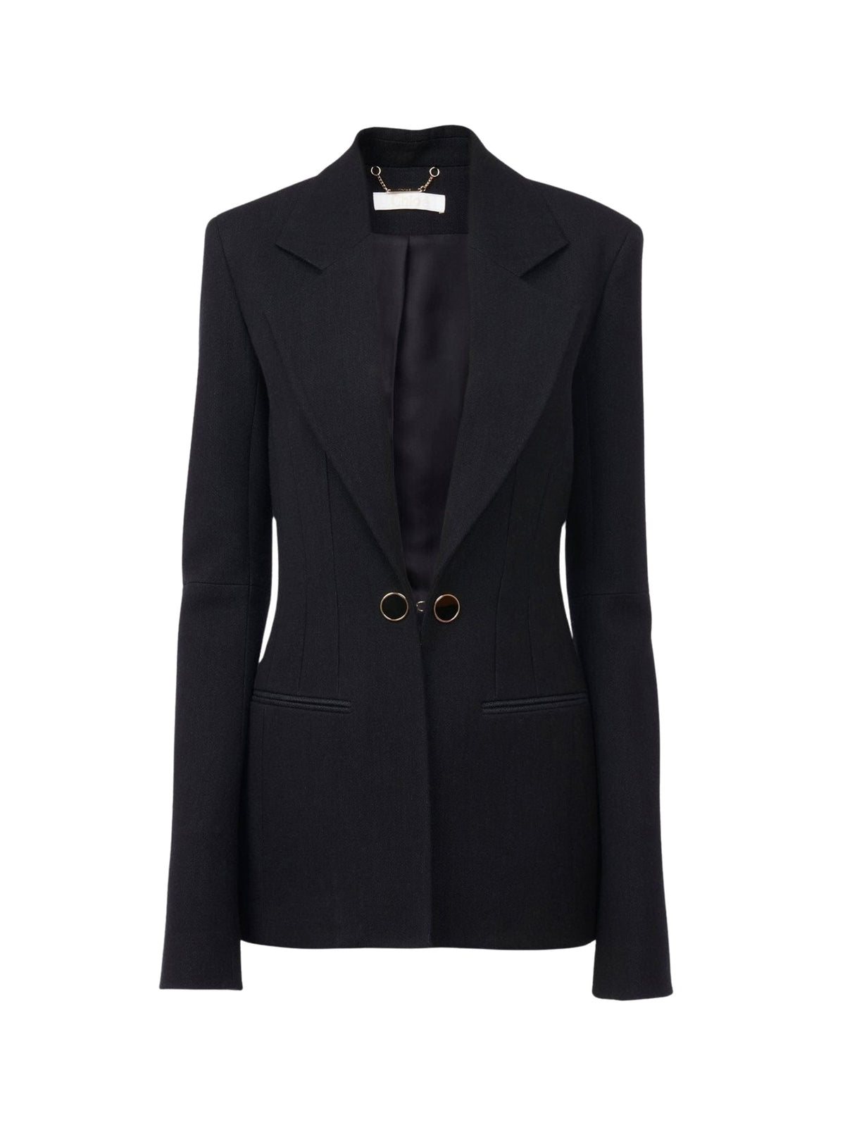 OK PORTE_Veste blindée en soie et laine - Black