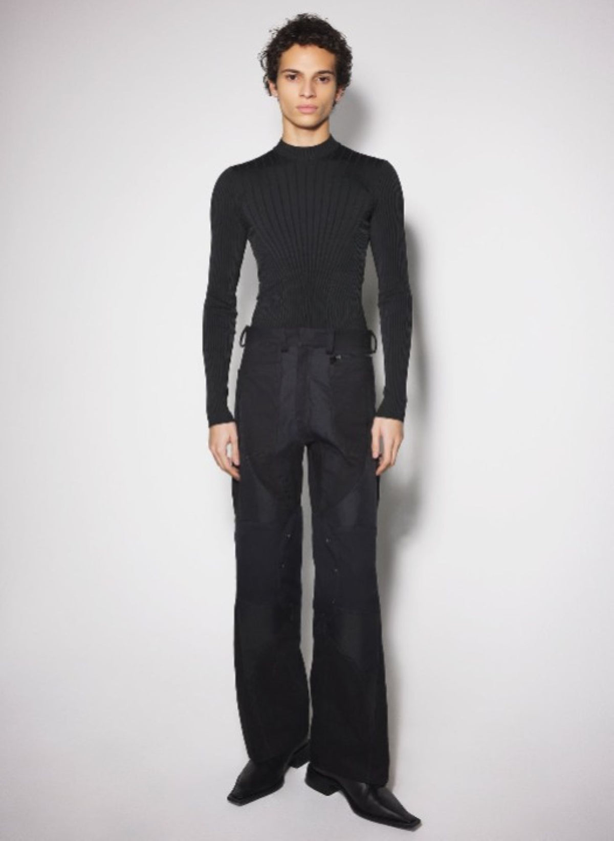 BLACK TECHNICAL FABRIC CARGO PANTS