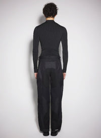 BLACK TECHNICAL FABRIC CARGO PANTS