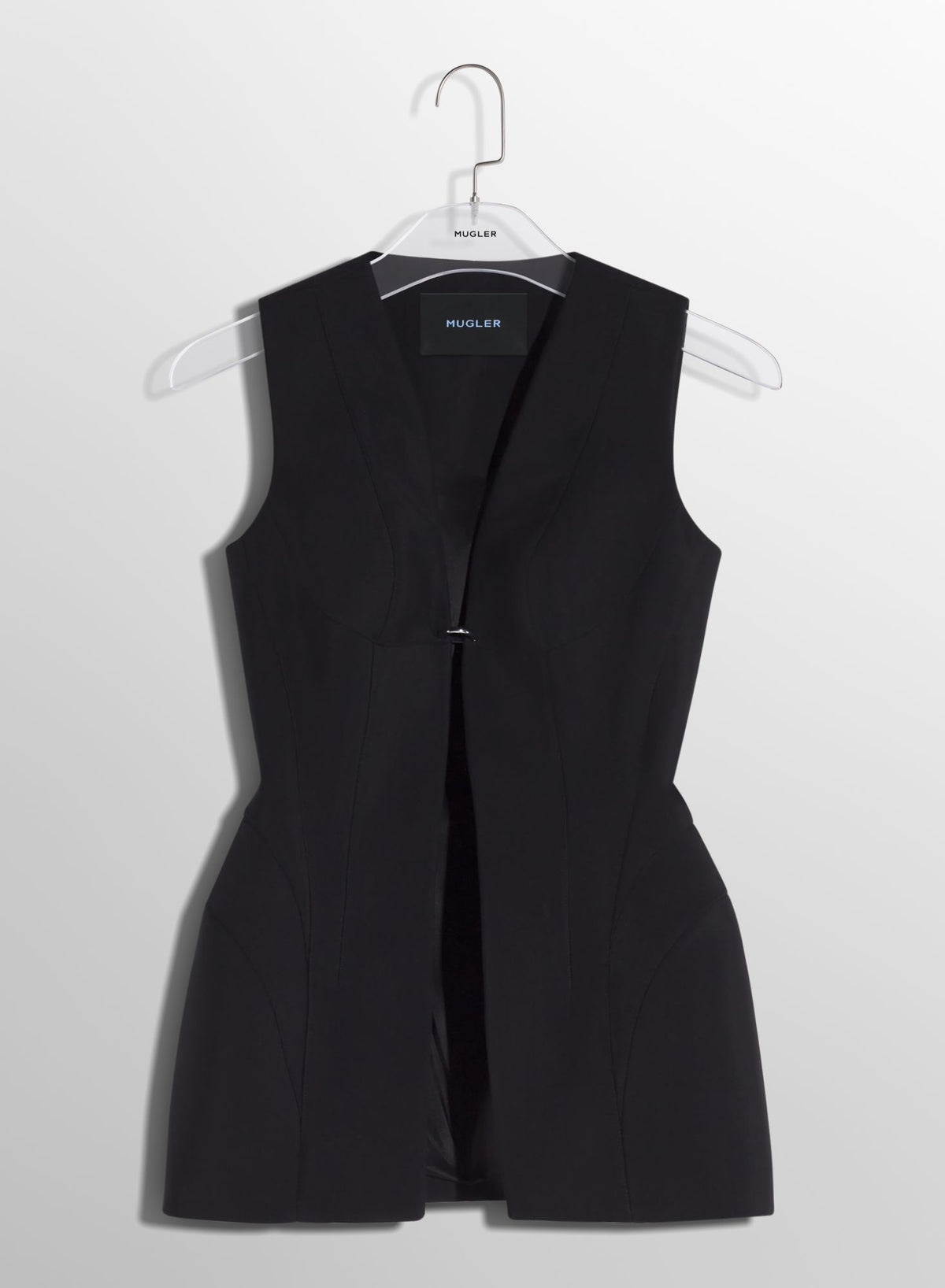 WHITE CORSETED PIERCED VEST