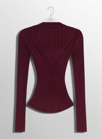 WHITE FITTED KNIT TOP
