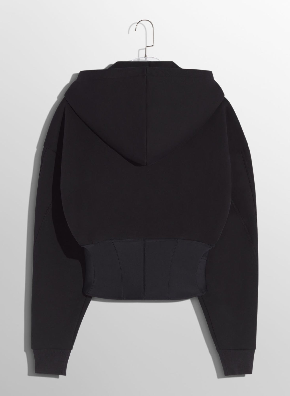 BLACK CORSETED HOODIE