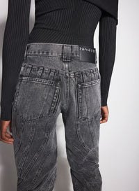 BLUE SPIRAL BAGGY JEANS
