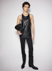 BLACK LEATHER TANK TOP