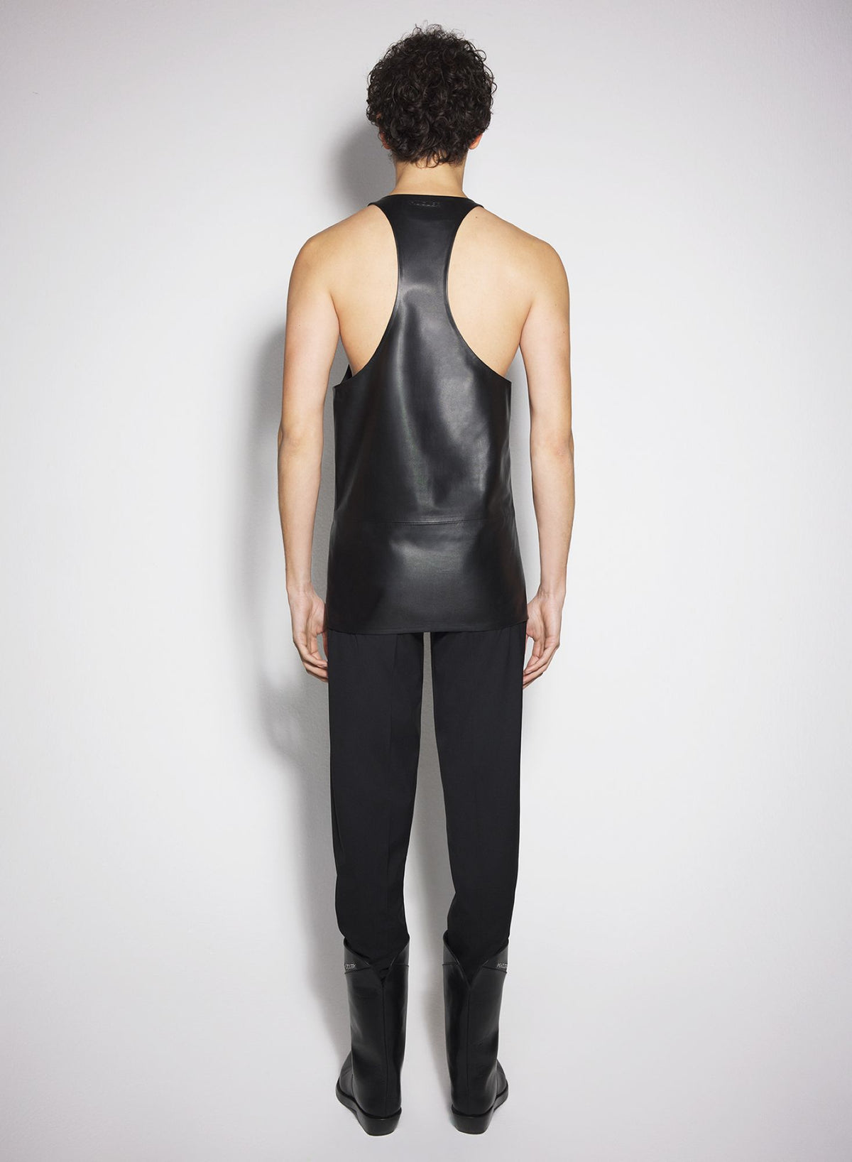BLACK LEATHER TANK TOP