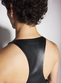 BLACK LEATHER TANK TOP