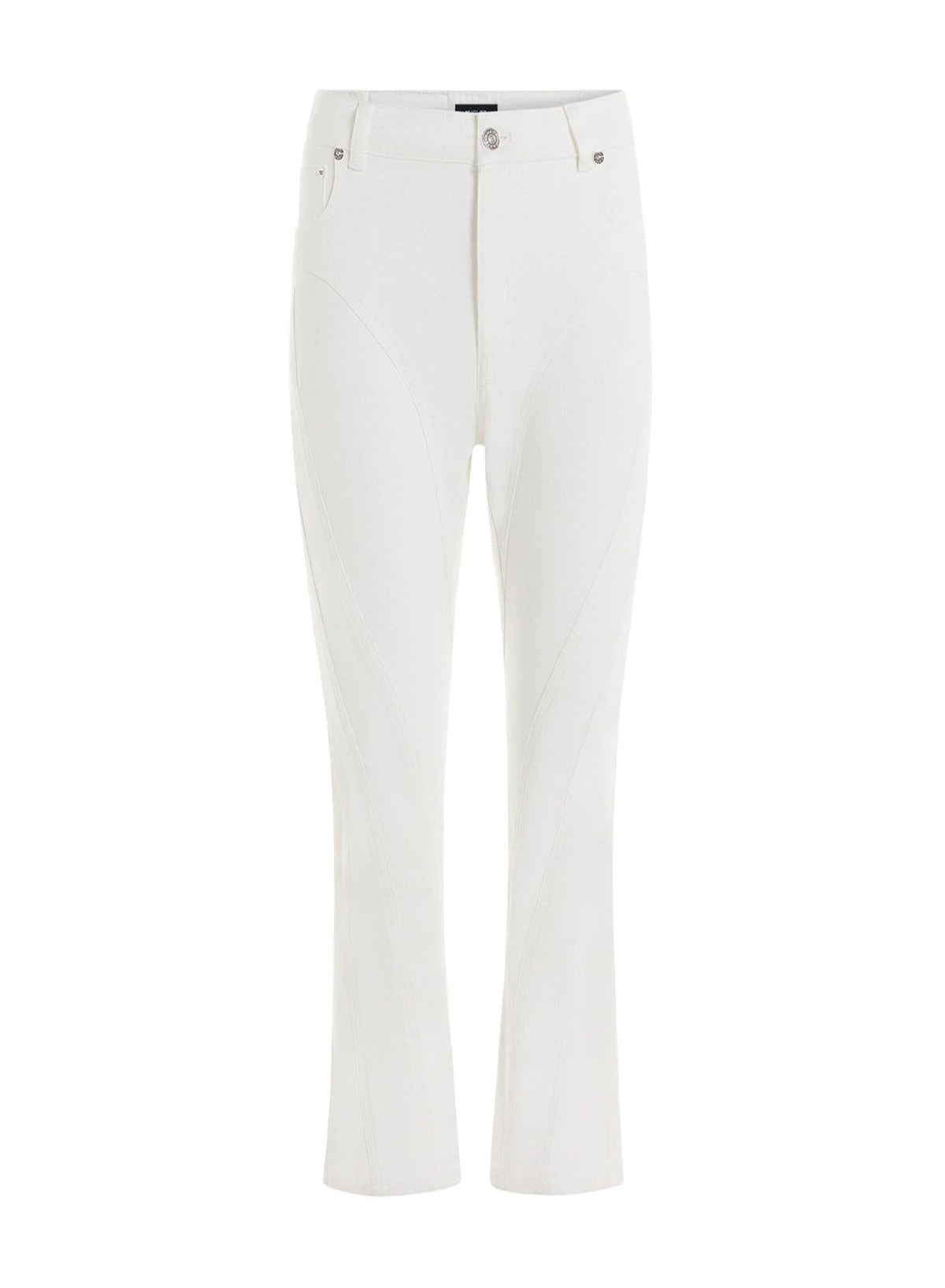 WHITE CAPRI DENIM PANTS