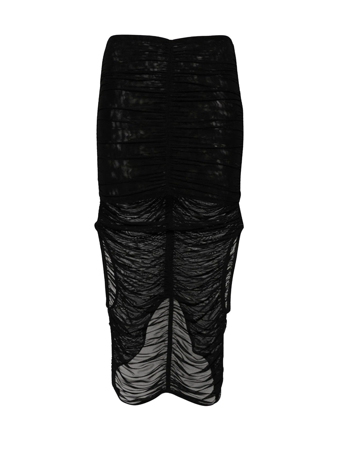 MAGENTA RUCHED MESH SKIRT