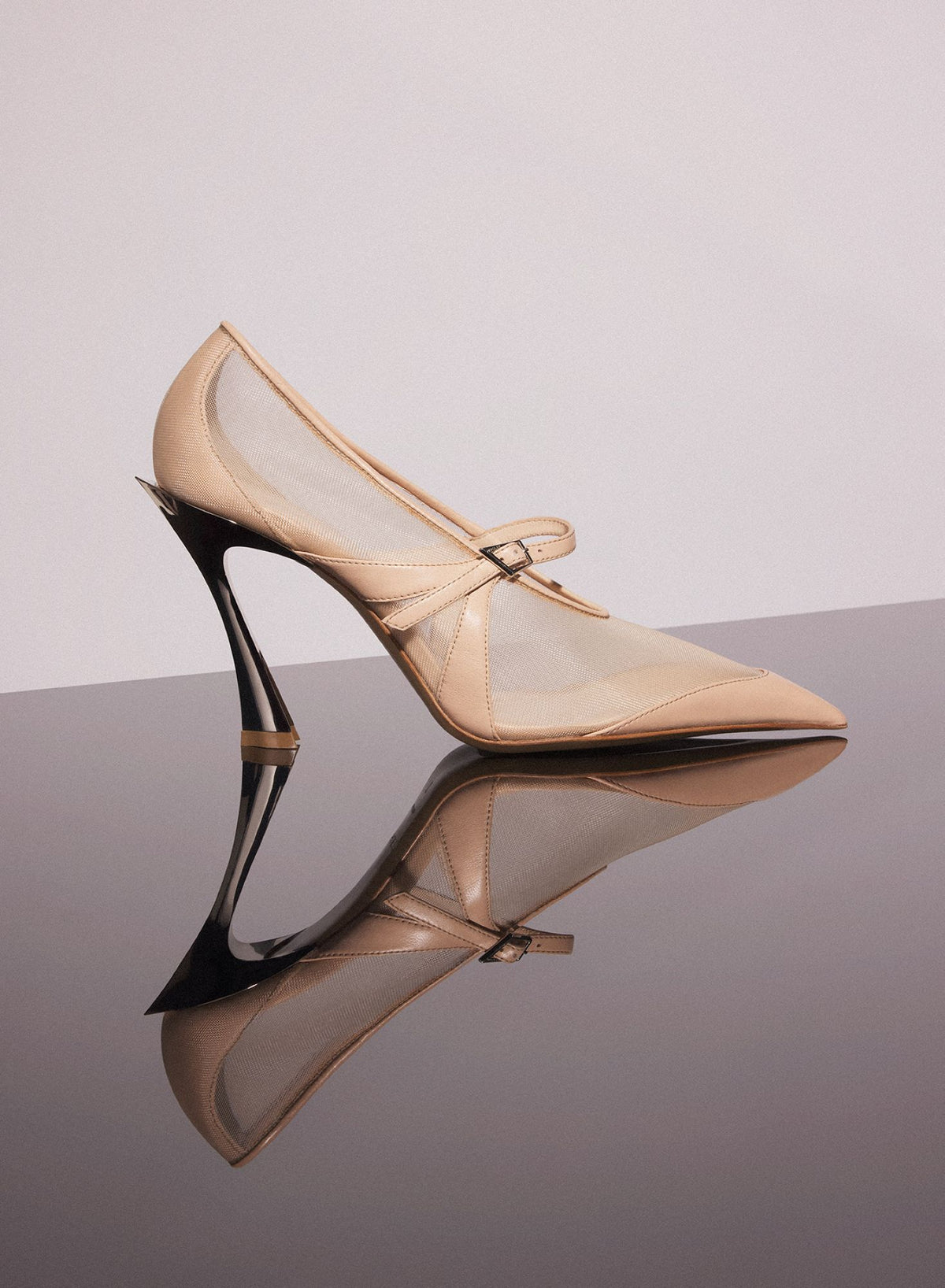 BLACK MESH FANG 95 PUMP WITH STRAP