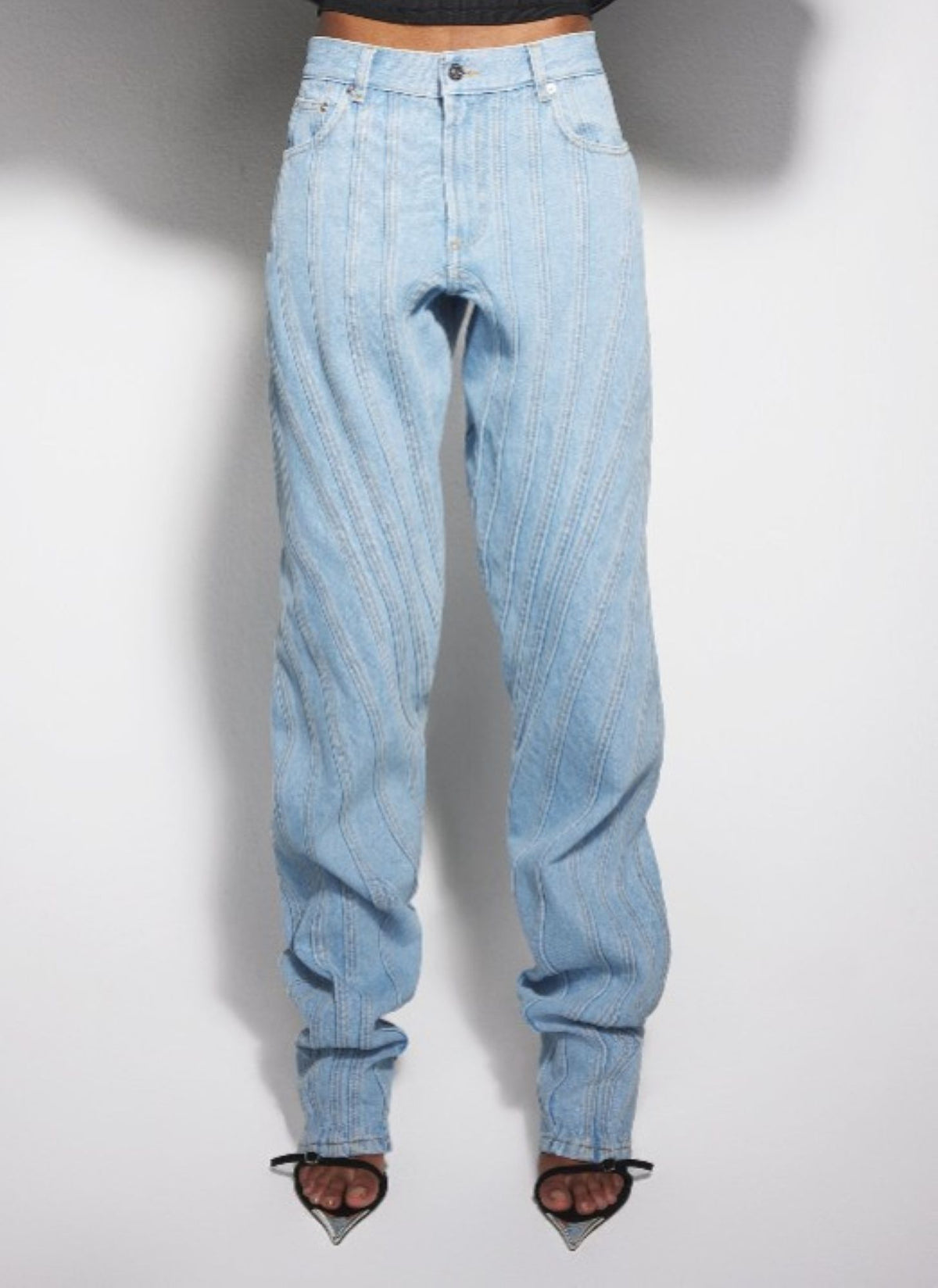 BLUE SPIRAL BAGGY JEANS