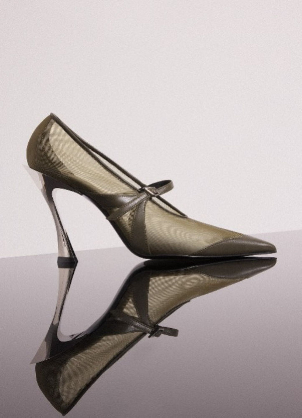 KHAKI MESH FANG 95 PUMP WITH STRAP