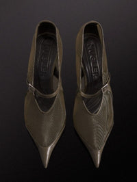 KHAKI MESH FANG 95 PUMP WITH STRAP