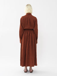 OK PORTE_Jupe maxi portefeuille Paloma Chloé x Eres en lin - Red Ochre