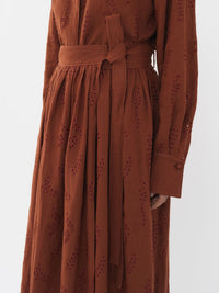 OK PORTE_Jupe maxi portefeuille Paloma Chloé x Eres en lin - Red Ochre