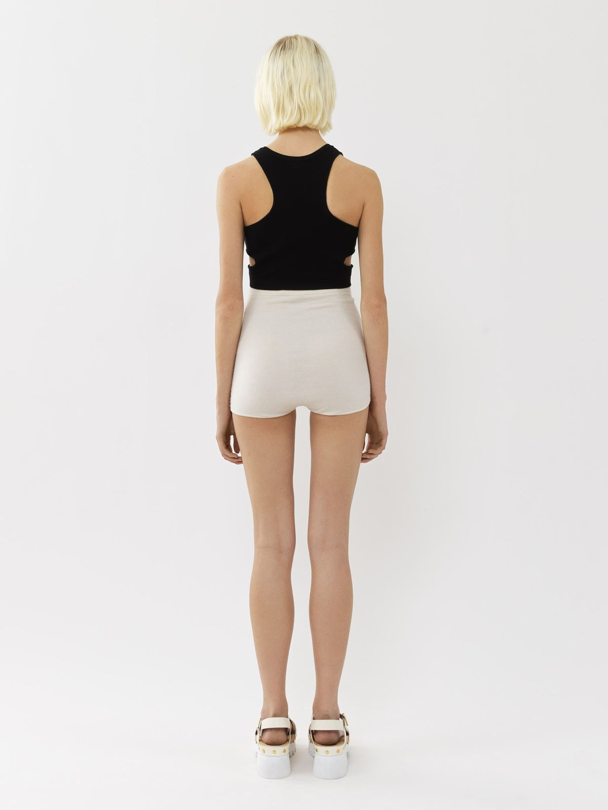 OK PORTE_Short taille haute en laine - Iconic Milk