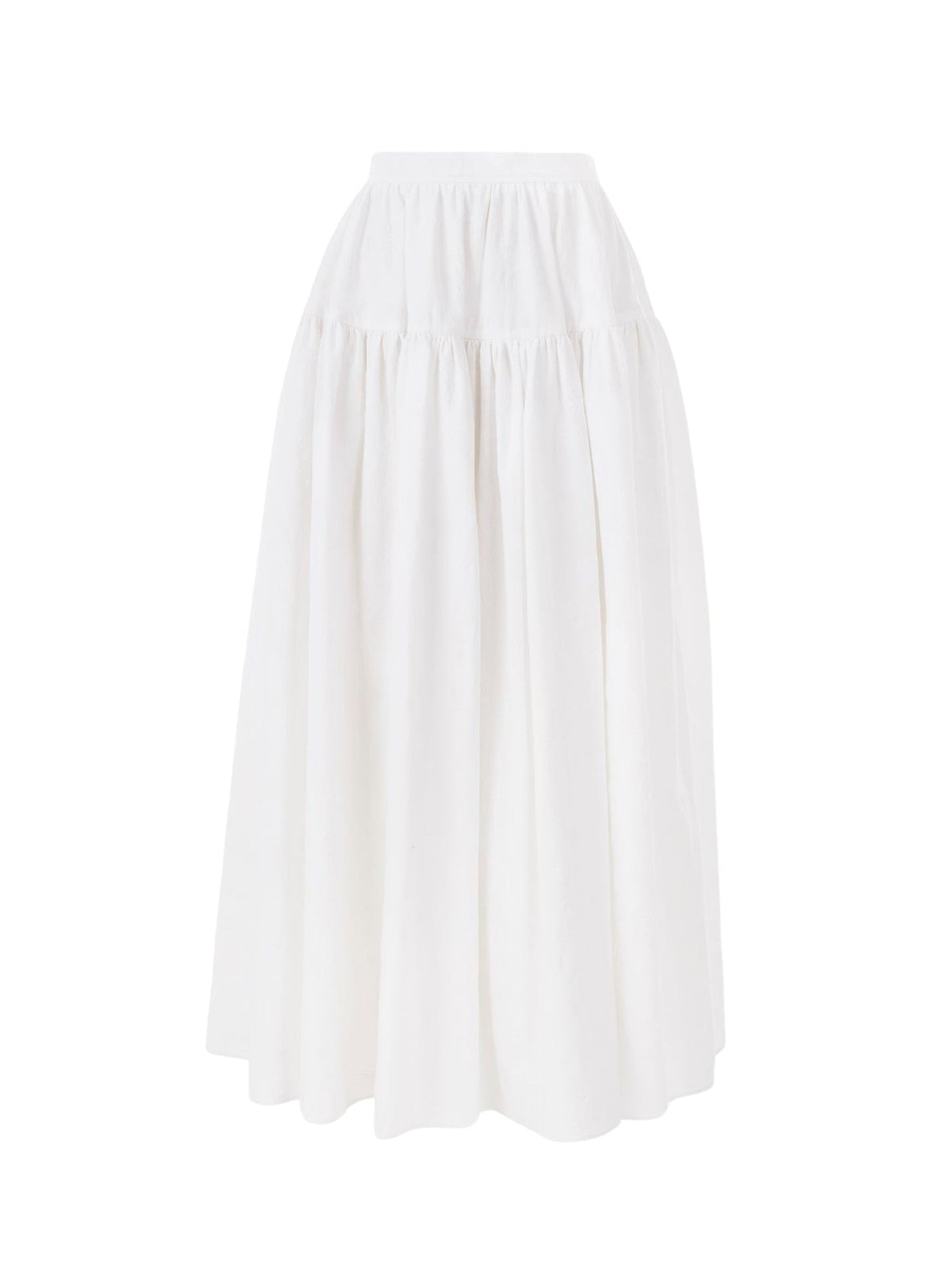 OK PORTE_Jupe maxi froncée - White