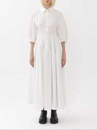 OK PORTE_Jupe maxi froncée - White
