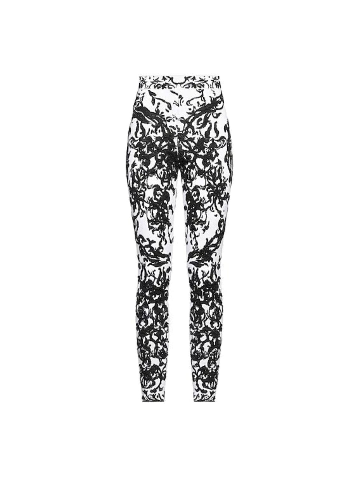 Legging Calli à motif baroque - Blanc & Noir