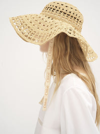 OK PORTE_Chapeau Woody ajouré - Straw Beige