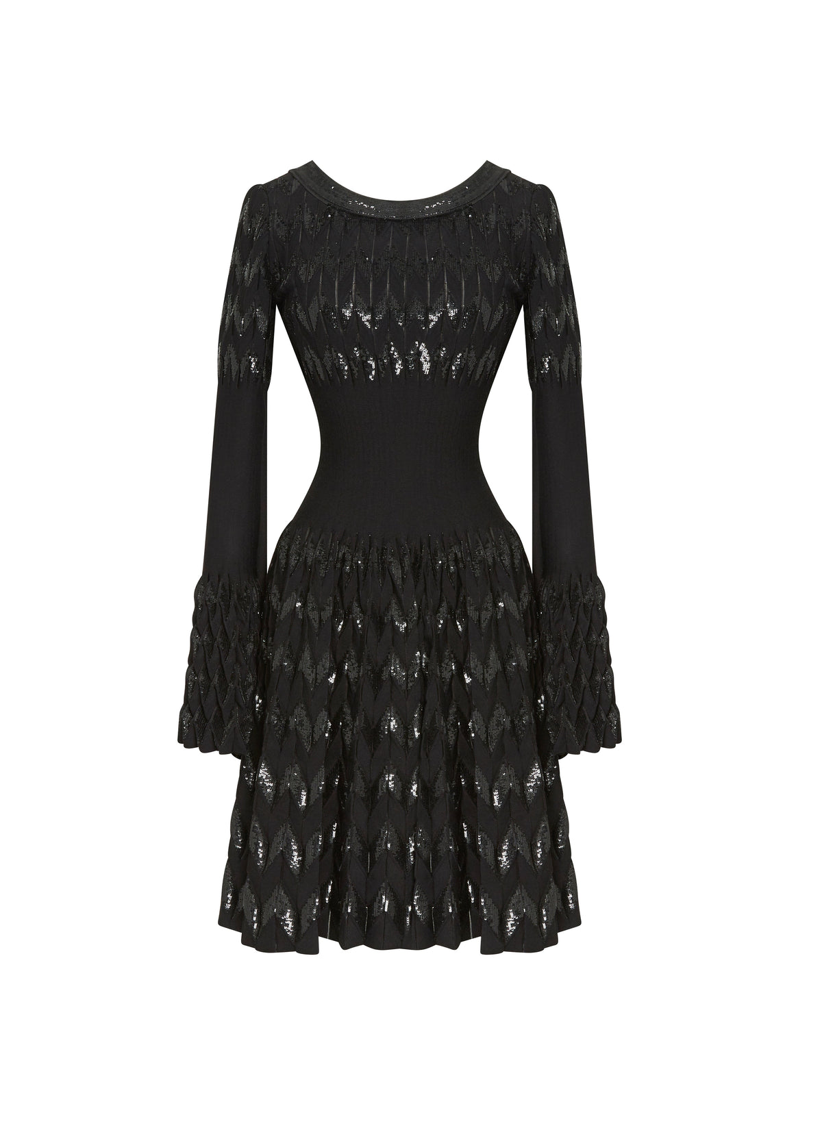 Belize long sleeve knitted dress - Black intense