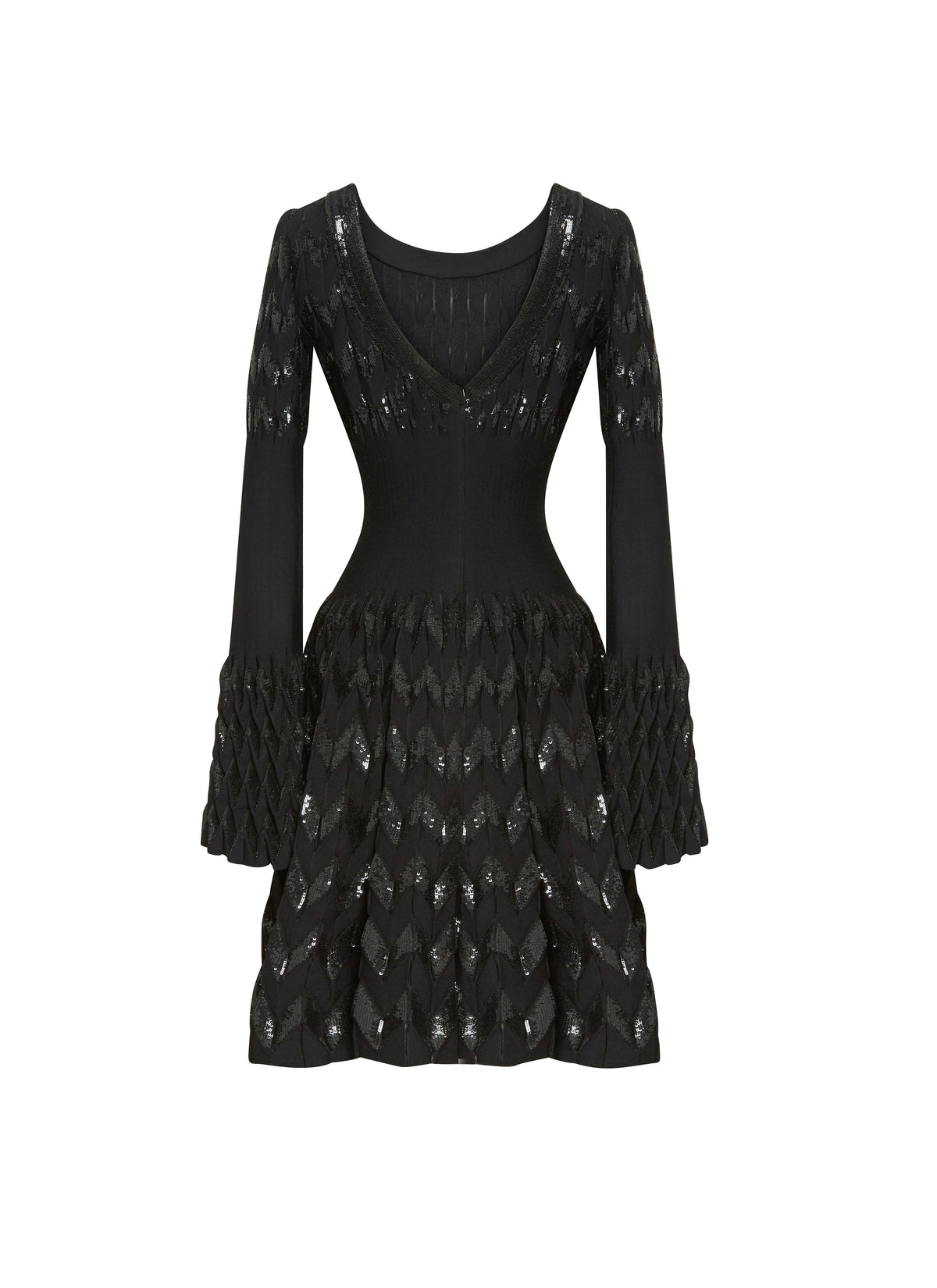 Belize long sleeve knitted dress - Black intense